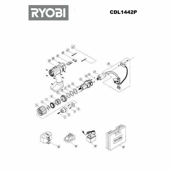 Ryobi CDL1442PA42 Spare Parts List Type: 1000058203